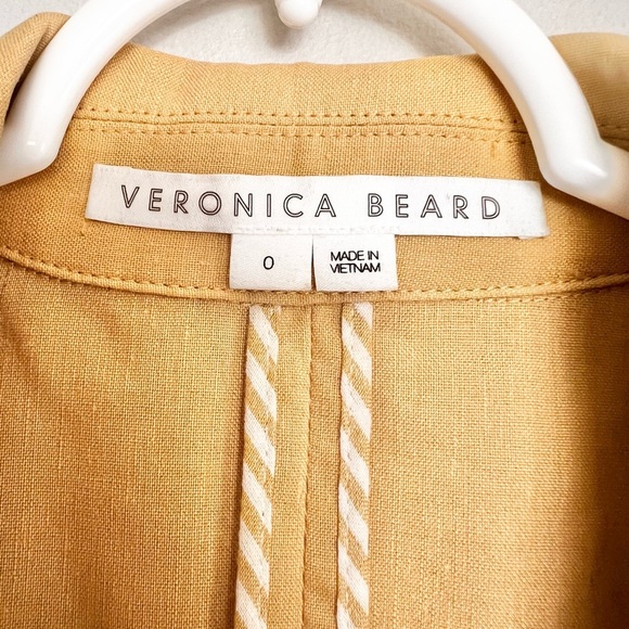 Veronica Beard Nisha Boyfriend Blazer Jacket Double Breasted Yellow Size O EUC - Picture 4 of 6